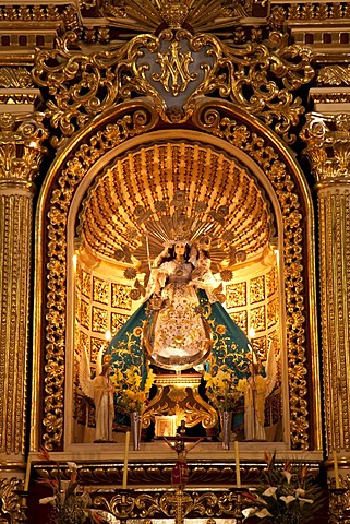 Altar of the church of San Miguel Arcangel Gabriel, Arequipa, Peru, South America