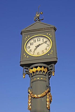 Art nouveau clock, Ahlbeck, Usedom island, Baltic Sea, Mecklenburg-Western Pomerania, Germany, Europe