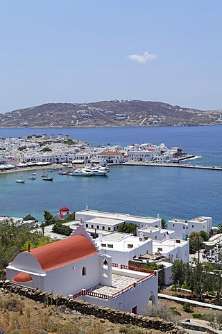 Harbour, Mykonos town, Mykonos island, Cyclades, Aegean Sea, Greece, Europe