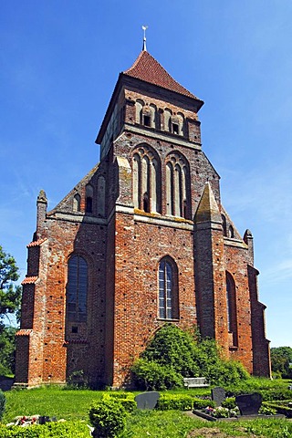 Marienkirche, St. Mary's Church, historic church from the 13th century, in Brandshagen, municipality of Sundhagen, Nordvorpommern district, Mecklenburg-Western Pomerania, Germany, Europe