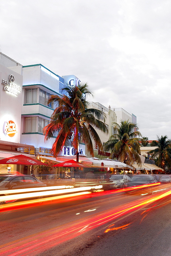 Art Deco District, Ocean Drive, South Beach, Miami, Florida, United States of America, USA