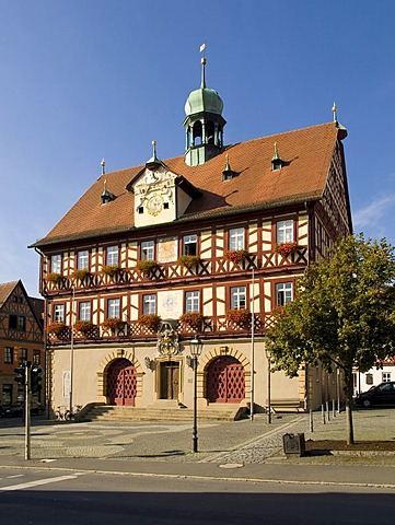 Town hall, Bath Staffelstein, Oberes Maintal area, Franconia, Bavaria, Germany, Europe