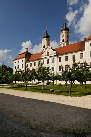 Roggenburg Abbey, a Premonstratensian canonry with the Roman Catholic parish church of the Ascension of the Virgin Mary, Swabia, Bavaria, Germany, Europe