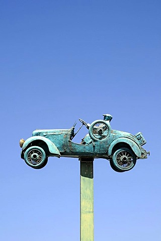 Classic car, convertible, car, sculpture, sky, Coquimbo, La Serena, Norte Chico, northern Chile, Chile, South America