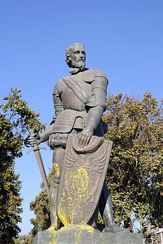 Francisco de Aguirre, Spanish conqueror, warrior, soldier, sculpture, La Serena, Norte Chico, northern Chile, Chile, South America