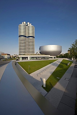 Headquarters of Bayerische Motoren Werke AG, BMW, and the BMW Museum, Munich, Bavaria, Germany, Europe