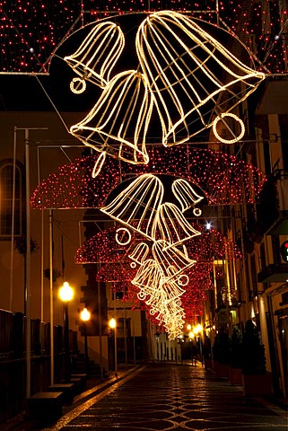 Christmas decorations, Funchal, Madeira, Portugal, Europe