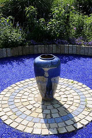 Blue vase, Arboretum, Ellerhoop, Schleswig-Holstein, Germany, Europe