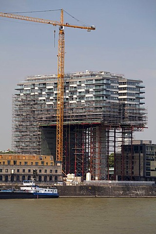 Kranhaus, construction site, Rheinauhafen harbour, Cologne, North Rhine-Westphalia, Germany, Europe