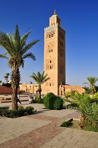 Minaret of Koutoubia, Kutubiya Mosque in the Medina of Marrakesh, Unesco World Heritage Site, Morocco, North Africa