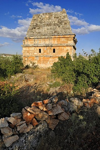 Byzantine tomb tower at the archeological site of Al-Bara, Dead Cities, Syria, Middle East, West Asia