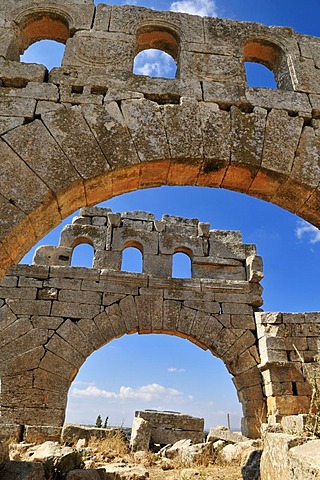 Byzantine church ruin at the archeological site of Brad, Bara, Dead Cities, Syria, Middle East, West Asia