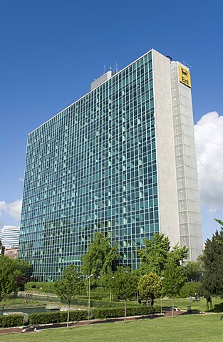 Palazzo dell'ENI or Grattacielo dell'ENI, a 21-storey building designed by Marco Bacigalupo, headquarters of the oil multinational ENI, EUR district, Rome, Italy, Europe