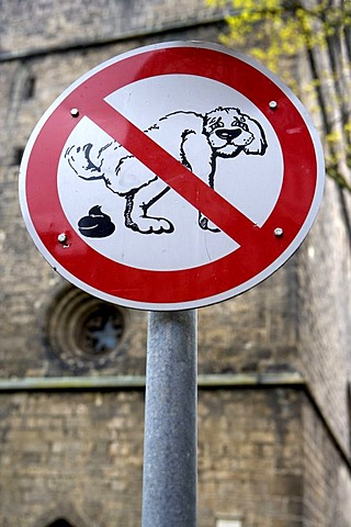 Prohibition sign, no dog waste, Quedlinburg, Saxony-Anhalt, Germany, Europe