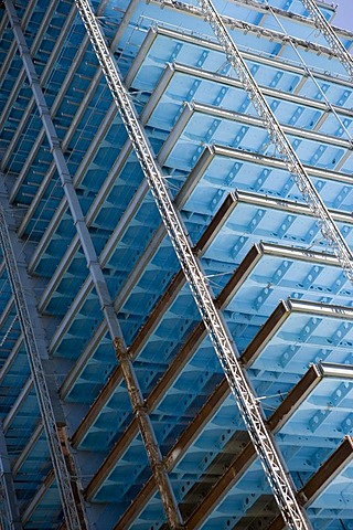 The gutted skyscraper of the Bayer AG company is being converted into a media facade with 3.5 million LED lamps, Leverkusen, North Rhine-Westphalia, Germany, Europe