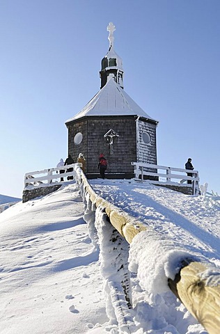 Wallbergkircherl chapel, Mt. Wallenberg, Bavarian Alps, Upper Bavaria, Bavaria, Germany, Europe