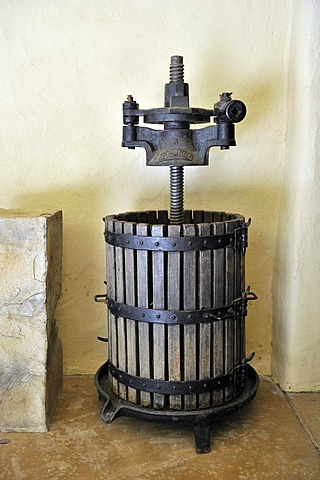 Historic wine press, Robert Mondavi Winery, Napa Valley, California, USA