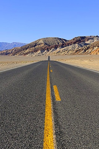 Lonely road in Death Valley National Park, California, USA, North America