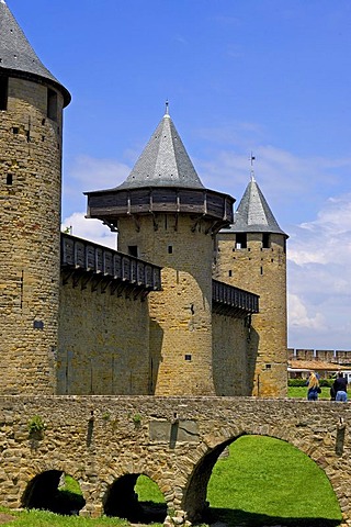 Chateau Comtal, 12th century, La Cite, medieval fortified town, Carcassonne, Aude, Languedoc-Roussillon, France, Europe