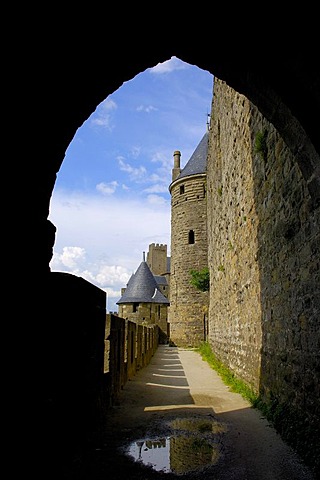 La Cite, medieval fortified town, Carcassonne, Aude, Languedoc-Roussillon, France, Europe