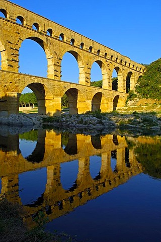 Pont du Gard, Roman aqueduct, Gard department, Provence, France, Europe