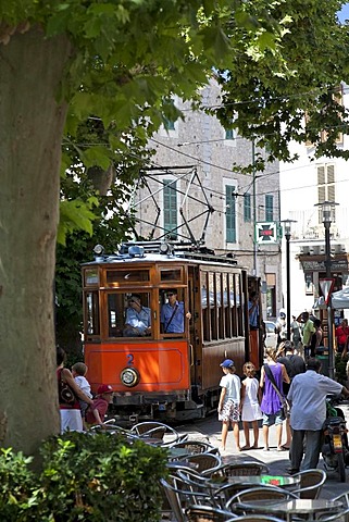 Tram in Soller, Majorca, Balearic Islands, Spain, Europe