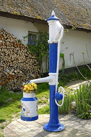 Antique pump in Vitt, Ruegen, Mecklenburg-West Pomerania, Germany, Europe