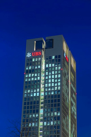 Opernturm tower, UBS AG, Swiss major banks, Union Bank of Switzerland, Union de Banques Suisses, financial district, Frankfurt, Hesse, Germany, Europe