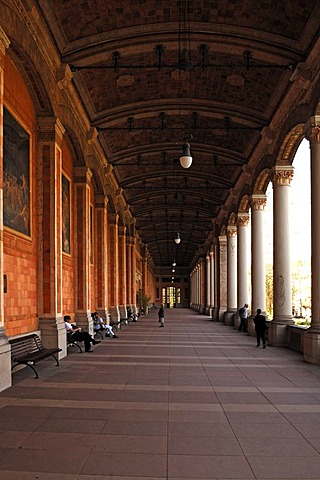 90-meter-long pump room, built 1839-1842, with Corinthian columns and scenes from myths and legends, Kaiserallee 3, Baden-Baden, Baden-Wuerttemberg, Germany, Europe