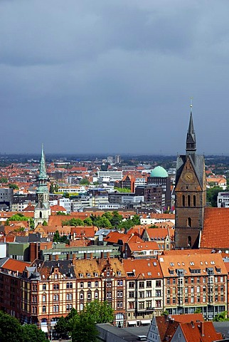 City view with the Marktkirche church in the old town, Hannover, Lower Saxony, Germany, Europe