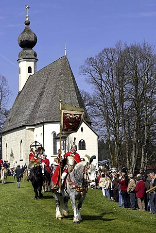 The blessing of the horses, Saint George horse parade, Traunstein, Upper Bavaria, Germany, Europe