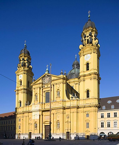 Theatine Church, Odeonsplatz square, Altstadt-Lehel district, Munich, Bavaria, Germany, Europe