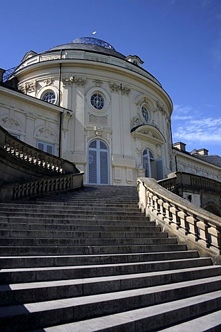 Staircase to the north side, Schloss Solitude Castle, Stuttgart-West, Stuttgart, Upper Swabia, Baden-Wuerttemberg, Germany, Europe