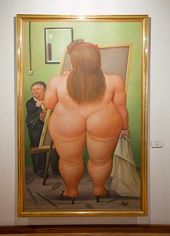 Painting, donated exhibition by the painter and sculptor Fernando Botero, Bogota, Colombia, South America