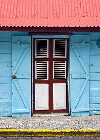 House in Pointe-Noire, detail, west coast of Basse-Terre, Guadeloupe, French Antilles, Lesser Antilles, Caribbean