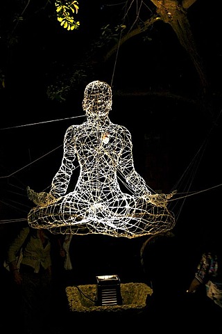 Buddha light installation in Cortili dell'arte 2010, Villaricca, Naples, Campania, Italy, Europe