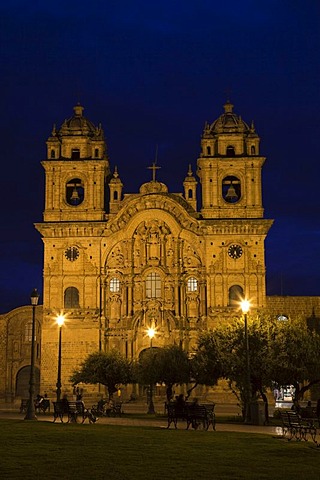 Iglesia La Compania de Jesus, Church of the Society of Jesus, Jesuit church, Plaza de Armas, Cuzco, Peru, South America