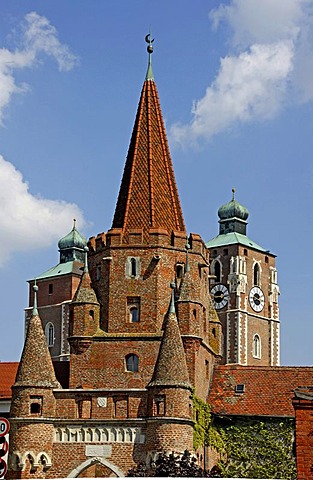 Kreuztor Gate, landmark, Ingolstadt, Bavaria, Germany, Europe