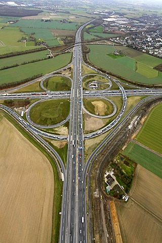 Aerial photo, Kamen cross, junction A1 A2, Kamen, Ruhr Area, North Rhine-Westphalia, Germany, Europe