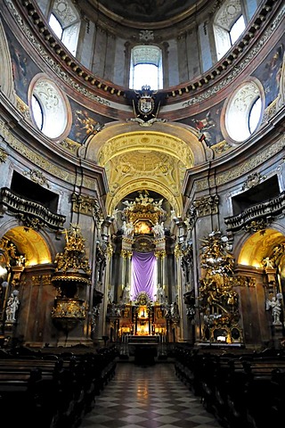 Interior, St. Peter or Peterskirche church, 1702, Vienna, Austria, Europe