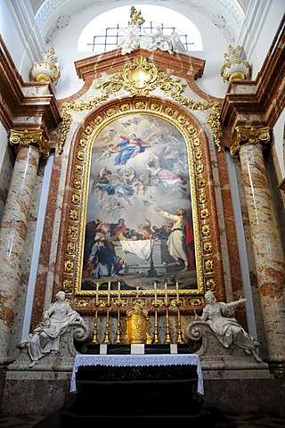 Detail, side altar, interior, Karlskirche church, built 1716-1737, Vienna, Austria, Europe