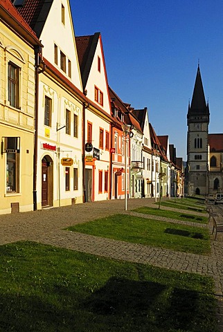 Historic St. Egidia church at the city, market square of Bardejov, Unesco World Heritage Site, Slovakia, Eastern Europe