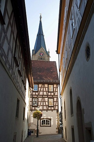 Moeckmuehl village, Jagst Valley, Baden-Wuerttemberg, Germany, Europe