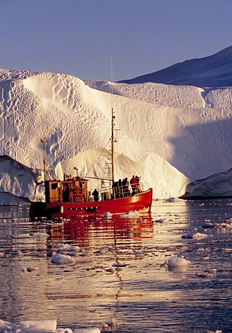 Shrimp boats in the Kangia Ice Fjord, Ilulissat, Jabobshavn, Greenland