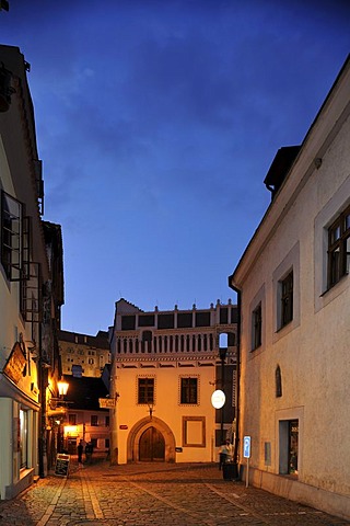 Historische Altstadt am Abend, UNESCO-Welterb, Cesky Krumlov oder Boehmisch Krumau, Tschechien, Europa