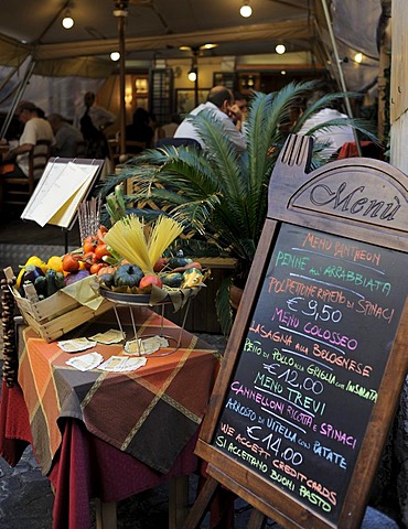 Tourist menu of a restaurant, Rome, Lazio, Italy, Europe