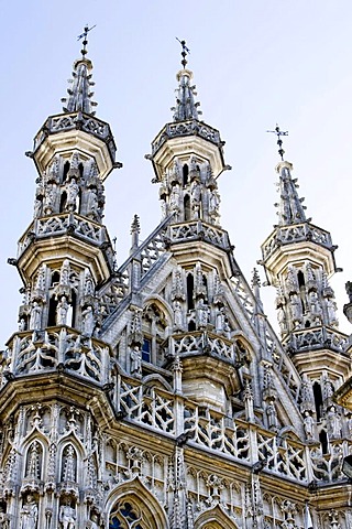 Gothic Town Hall of Leuven at Grote Markt square, Belgium, Europe