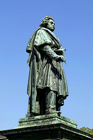 The Beethoven monument on the Muensterplatz square, Bonn, North Rhine-Westphalia, Germany, Europe