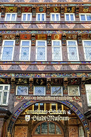 Facade of the Stadtmuseum municipal museum in the Knochenhaueramtshaus building, Hildesheim, Lower Saxony, Germany, Europe