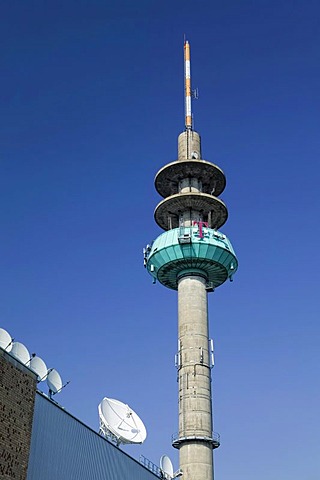 The transmitter "Cologne-Gremberg" in Cologne-Poll, Poll-Vingster road, telecommunications tower "Pollonius", Cologne, North Rhine-Westphalia, Germany, Europe